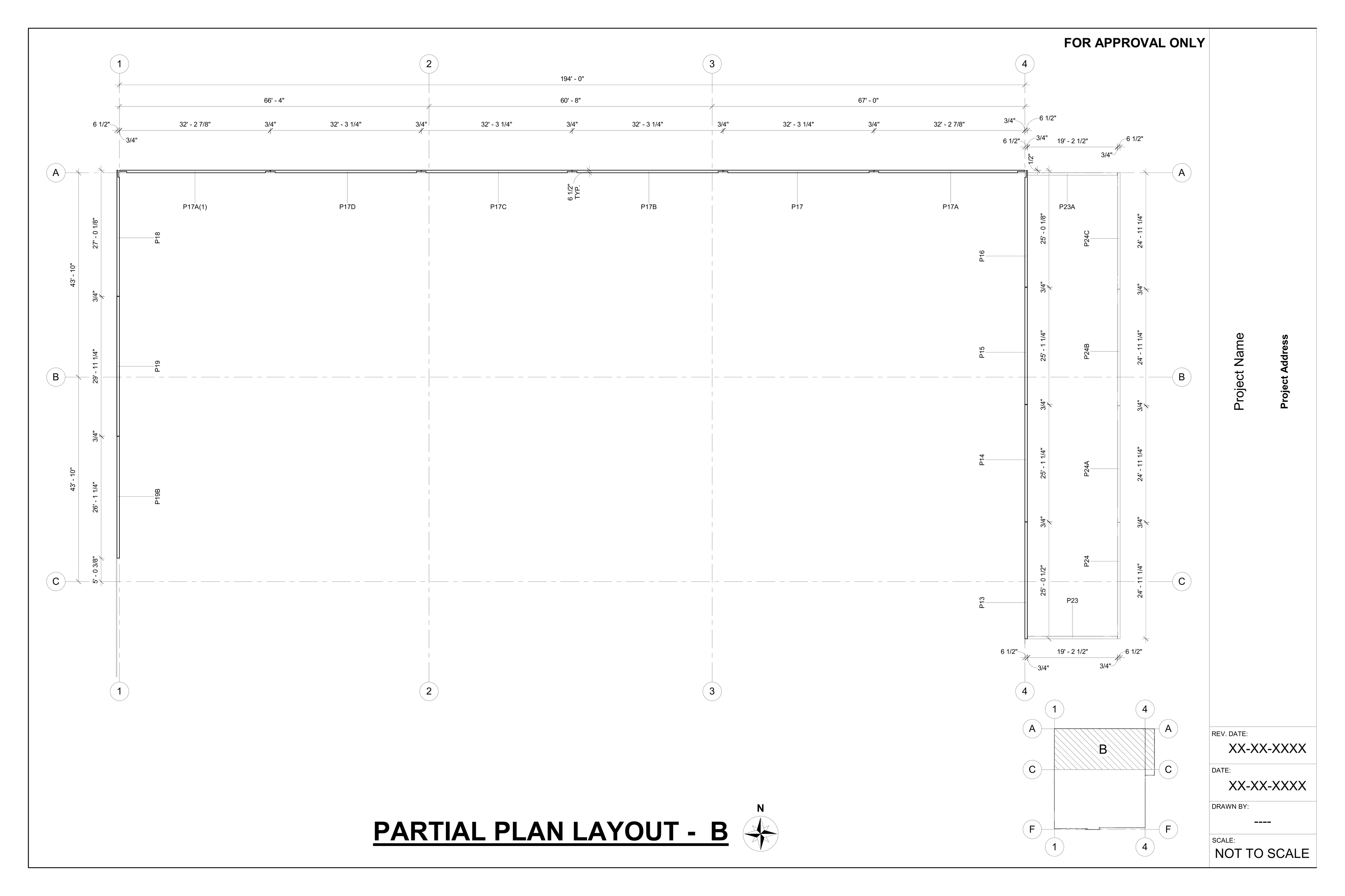 Tilt-Up panel plan layout and grid coordination drawing